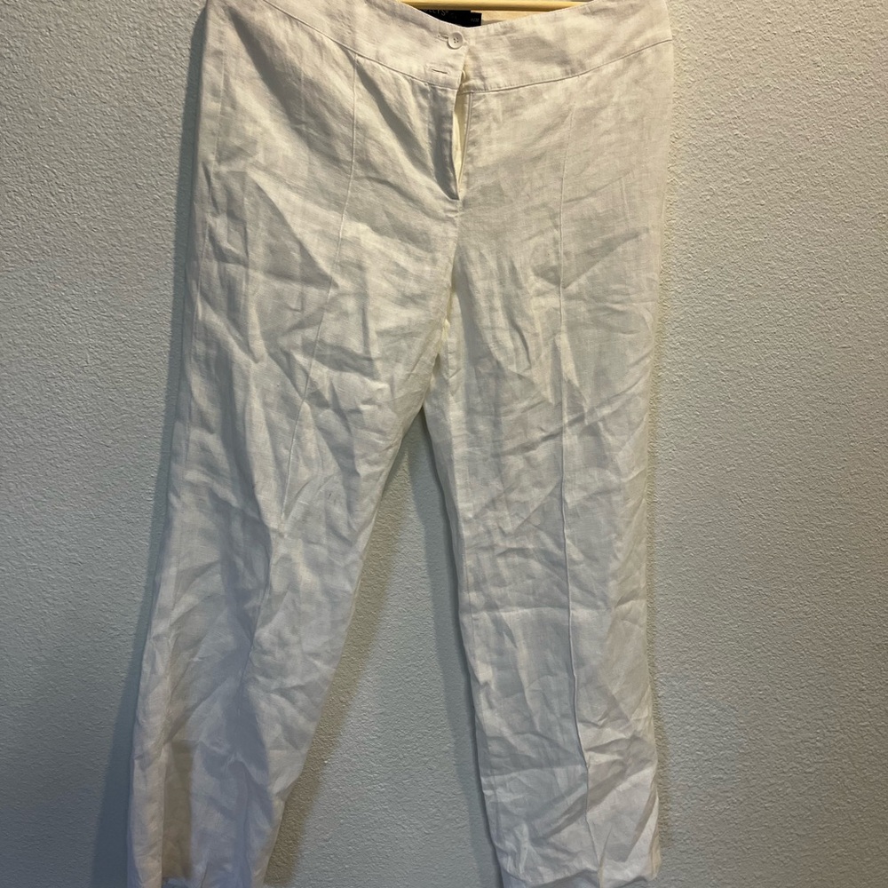 Chic White Women's Linen Chinos 100%‎ lino imported from Italy